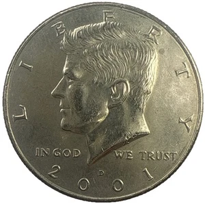 Moneda de 50 centavos de medio dólar Kennedy 2001-D de Estados Unidos - Imagen 1 de 2