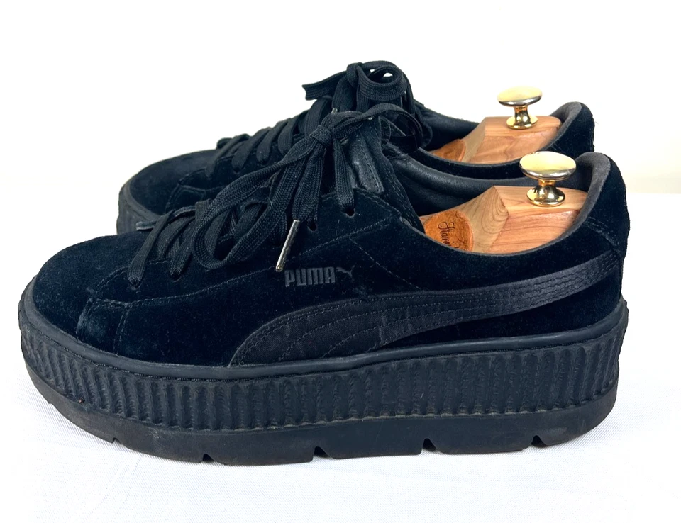 Sz 10- PUMA Fenty By Rihanna x Cleated Creeper All Black SUEDE Platforms Shoes - Image 1 of 4