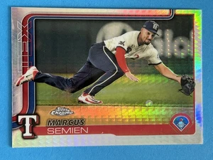 Marcus Semien 2025 Topps Chrome (SP) Diamond Prizm Refractor #27 TX Rangers - Picture 1 of 2