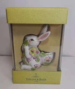 Villeroy & Boch Easter Bunny Figurine with Basket Egg Cup β Porcelain β Boxed β - Picture 1 of 4