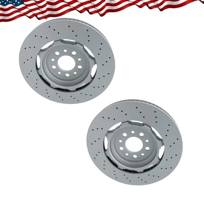 For 2018-2024 Alfa Romeo Stelvio Quadrifoglio 2.9L V6 LH + RH Front Brake Rotors - Imagem 1 de 4