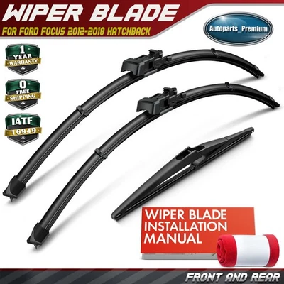 Limpiaparabrisas de 28"" y 28"" y 12"" 3 piezas para Ford Focus 12-18 hatchback Foto 1 de 4