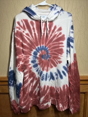 Sudadera con capucha Tie Dye Old Navy 4 de julio talla ligera XXL EE. UU. roja blanca y azul Foto 1 de 4