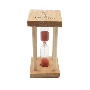 Mini Sandglass Hourglass Timer Wooden 1 Minute Sand Timer Sandglass - Picture 1 of 12