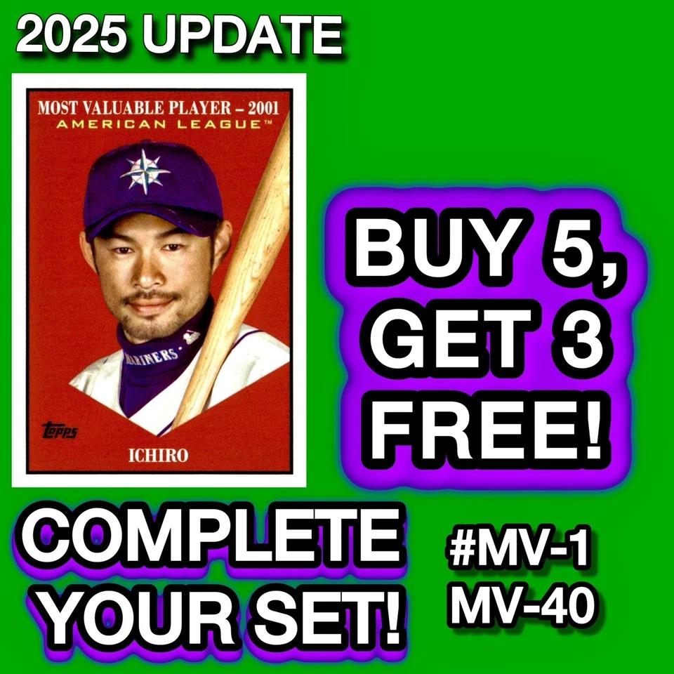 Serie Actualización Topps 2025 Jugador Más Valioso Jugador ¡COMPLETA TU SET! U-PICK! Foto 1 de 1