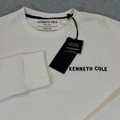 Sudadera polar Kenneth Cole New York para hombre M blanca vapor cuello redondo nueva con etiquetas Foto 1 de 4