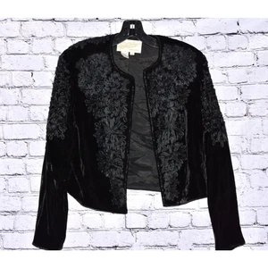 Rickie Freeman T.J Nites Women's Embroidered Beaded Matador Style Bolero Jacket - Picture 1 of 9