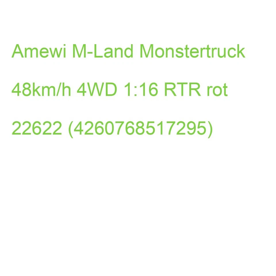 Amewi 22622 M-Land - Monstertruck - 4WD - 1 16 - bis 48 km/h - ferngesteuert-rot