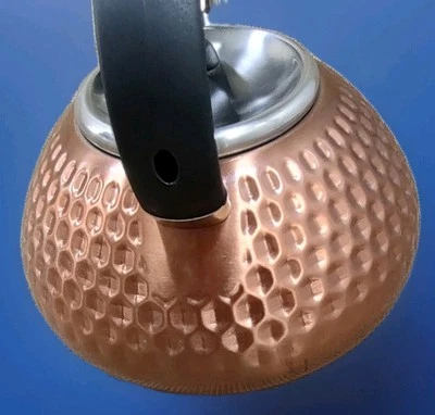 Balduzzi Italian Style Induction Stainless Steel Tea Kettle 3L Hammered Copper - Image 1 of 4