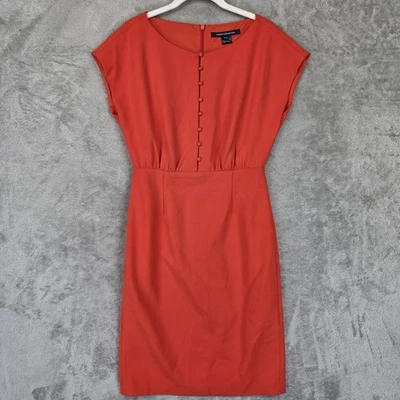 Vestido French Connection para mujer talla 6 rojo amapola Boh susurro manga corta nuevo Foto 1 de 4