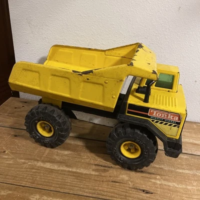 TONKA Mighty Dump Truck XMB-975 Farm Fresh Steel Classics Yellow Toy Jumbo - Image 1 of 4