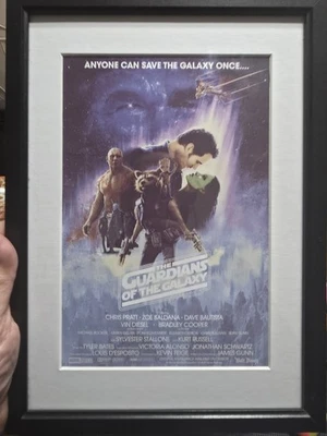 Guardians of The Galaxy 2 Poster Art 6"x9" in A4 Mount Marvel MCU Empire Framed - Image 1 of 3