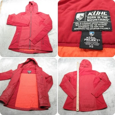 Chaqueta KUHL Firefly para mujer XS roja ligera con capucha híbrida acolchada acolchada acolchada acolchada Foto 1 de 4