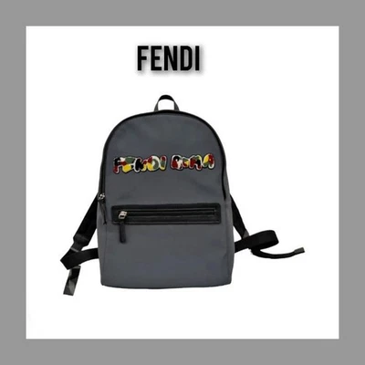 Fendi Backpack Nylon Leather Black Rucksack Travel School Bag MBc1752 - Image 1 of 4