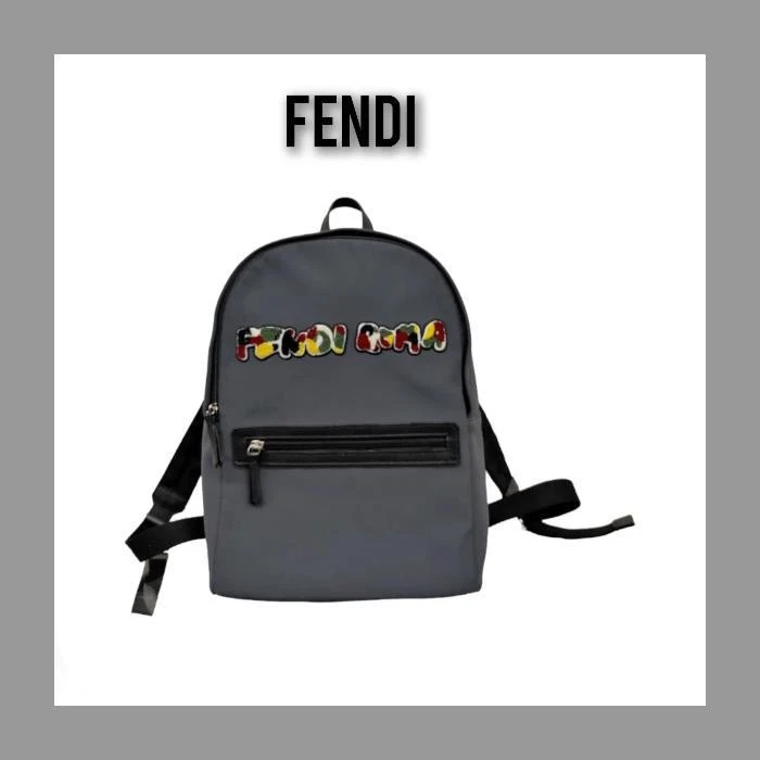 Mochila Fendi de couro náilon preta mochila de viagem bolsa escolar MBc1752 - Imagem 1 de 4