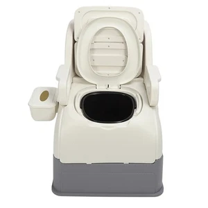 Portable Toilet Stable Base Soft Padded Bedside Commode Toilet Chair Wi TOU - Picture 1 of 24
