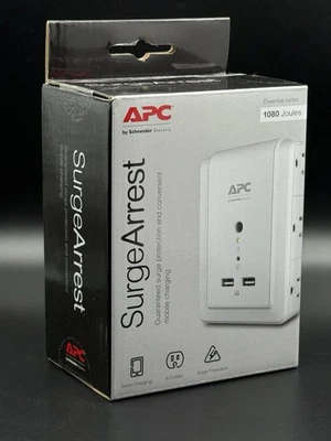 APC Surge Protector Wall Outlet Plug, With USB Ports, 6 Outlets - NEW SEALED - Image 1 of 4
