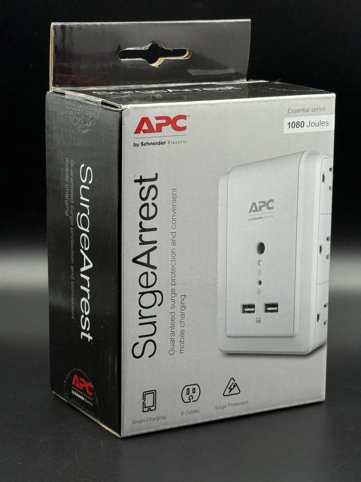 APC Surge Protector Wall Outlet Plug, With USB Ports, 6 Outlets - NEW SEALED - Image 1 of 4