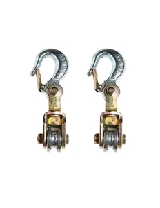 2xWire Rope Pulley Block 3 Ton Swivel Eye Hoist Hook Snatch Sheave Anodized - Picture 1 of 7