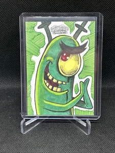 2025 Topps Chrome SpongeBob Plankton Sketch Card 1/1 🔥🔥 - Picture 1 of 11