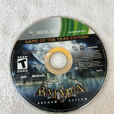Batman Arkham Asylum Game Of The Year - Microsoft Xbox 360 Tested Disc Only - Image 1 of 4