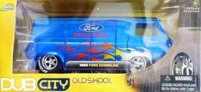 WOW EXTREMELY RARE Ford Econoline Van 'Ford Racing' Flames 1965 Blue 1:24 Jada - Image 1 of 2