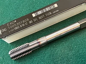 OSG EXO Tap 9/16-12 NC Bott. Tap 5 Str. Flute GH3 HSS TICN #1005301808 Japan - Picture 1 of 5