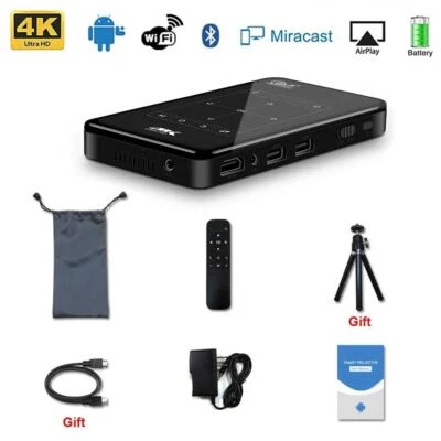 P09 4K Android 9 Mini Projector:WiFi/Bluetooth DLP Home Cinema Portable Theater​ - Image 1 of 4