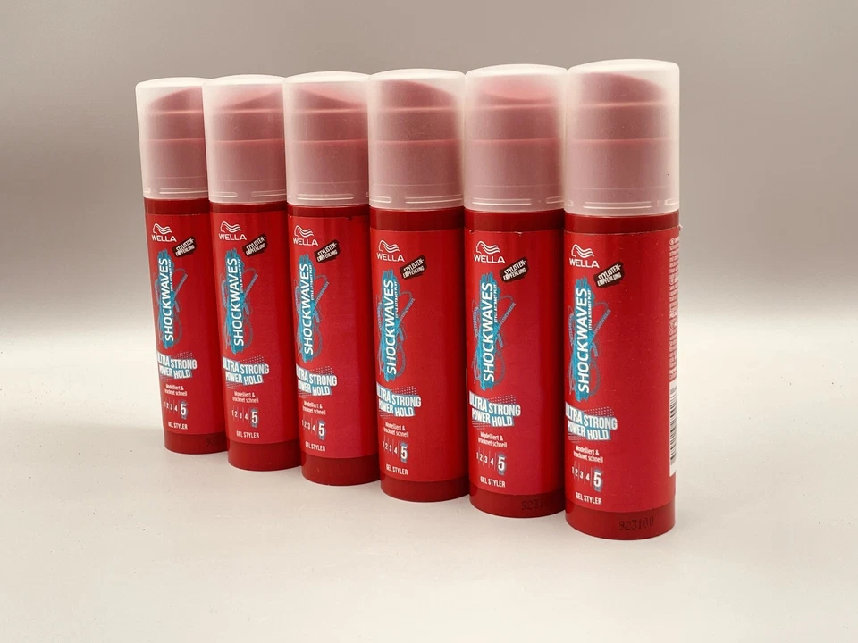6x 100 ml WELLA SHOCKWAVES Ultra Strong POWER GEL Styler NEW shock wave  Haargel - Bild 1 von 4