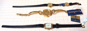 Vintage new old stock 3 damskie zegarki na rękę lata 60. 70. funkcjonalne A - Zdjęcie 1 z 3
