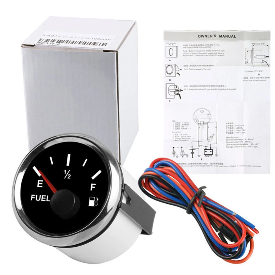 2'' 52mm Car Universal Fuel Level Gauge Meter Tank Indicator 240-33 Ohms — 第 1/4 张图片