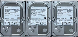 3x Hitachi HGST 3TB Internal HH 7200 RPM 3.5 HUS724030ALE640 0F14684 SATA = 9TB - Picture 1 of 3
