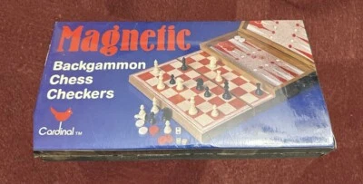 Sealed Cardinal Magnetic Folding Chess, Checkers & Backgammon Travel Chess Set - Image 1 of 4