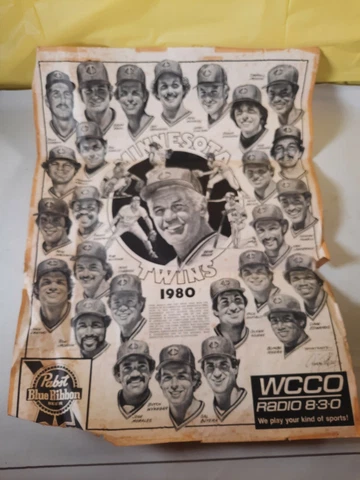 1980 Minnesota Twins Roster 23x17.5 Poster John Castino wcco radio Pbr beer vtg Cover