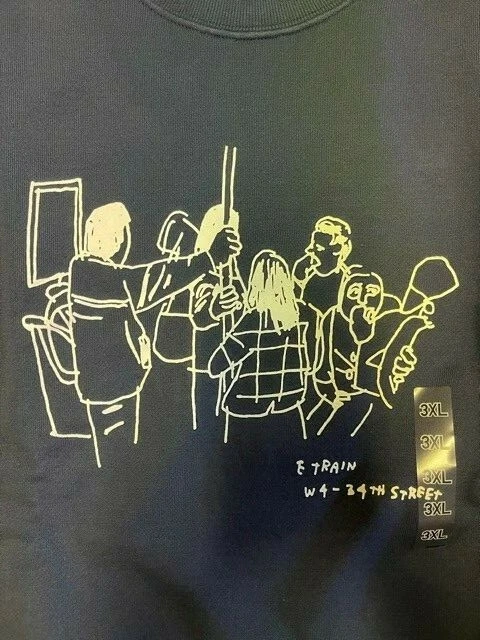 Uniqlo x Jason Polan Sweatshirt US size Men 3XL Navy NYC UT OUT