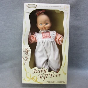 Vintage Horsman Baby Soft Love Cuddly Doll Sleep Eyes Top Knot Hair 16.5in - Picture 1 of 15