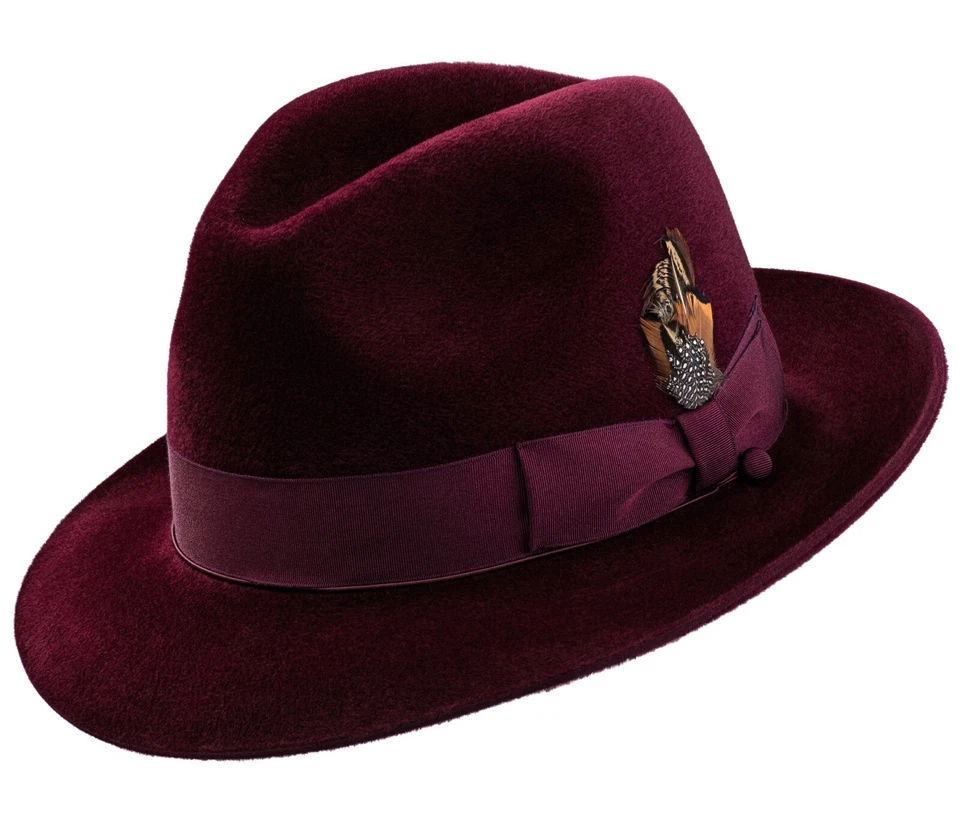 SELENTINO GALAXY GENUINE VELOUR FUR FELT FEDORA DRESS HAT ALL COLOR'S 6 1/2 - 8 - Image 1 of 4