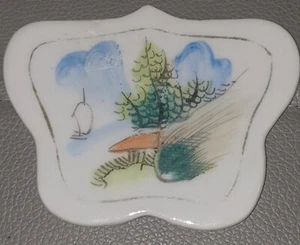 Vintage Chinses Porcelain Plaque Seal Stamped on Back ? E5572 VGC - Picture 1 of 6