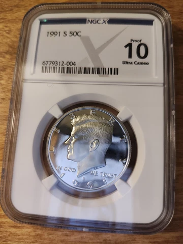 1991 S 50¢ Proof Kennedy Clad Half Dollar ~ NGCX: PF 10 UCAM - #017 Cover