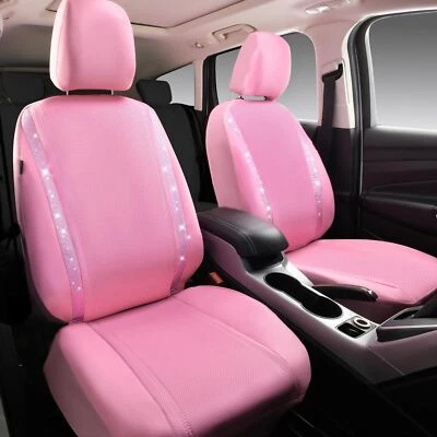 Juego completo de fundas de asiento de coche Bling diamantes de imitación brillantes impermeables imitación cuero Foto 1 de 4