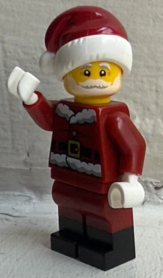LEGO Papá Noel Minifigura Rojo Oscuro Traje de Papá Noel Botas Negras BAM Navidad 2024 Foto 1 de 2