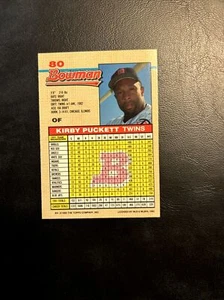 C55c #80 Kirby Puckett Minnesota twins 1992 Bowman - Picture 1 of 2