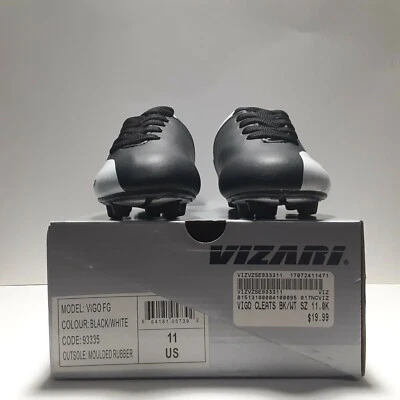 Vizari Vigo Soccer Cleats Futbol Shoes Kids Youth 11 Black White New In Box - Image 1 of 4