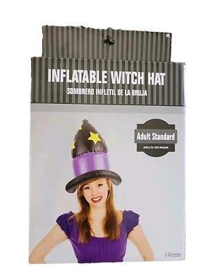Sombrero Inflable Bruja Púrpura Fiesta Halloween Adulto Tamaño Estándar 1 Pieza Foto 1 de 4