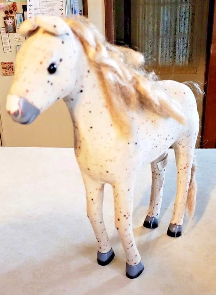 MI VIDA 2015 CABALLO CUBIERTO DE TELA MOTEADA BEIGE ARTICULADO 11 1/2"" DE ALTO Foto 1 de 4