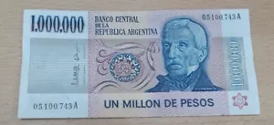 Argentina Bank Note Paper Money 1000000 Pesos 1981 - 1983 Un Millon 05100743A - Picture 1 of 2