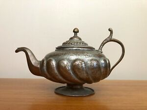 Vintage Middle East Persian Copper Teapot, 6" High, 10 3/4" Widest