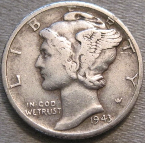 SELLING AS SHOWN - 1943 D MERCURY DIME *** 90% SILVER *** 143 Cover