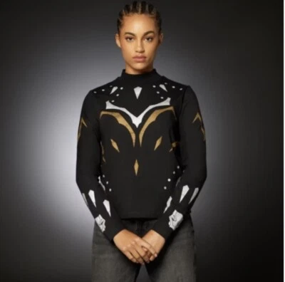 Disney Store Black Panther World of Wakanda Women’s Long Sleeve Stretch Top MED - Image 1 of 2