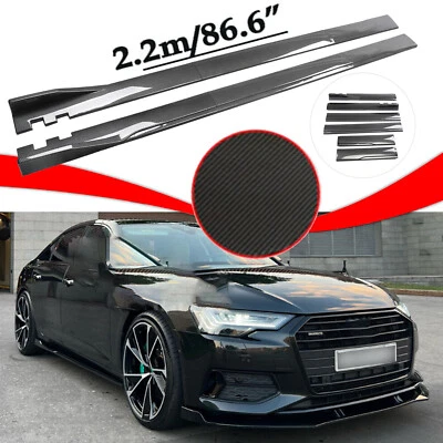 86.6“ Carbon Fiber Side Skirt /Rocker Panel Splitter Lip For Audi A6 Quattro Foto 1 de 4